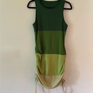 Shades of Green Ruched Dress